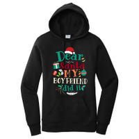 Dear Santa My Boyfriend Did It Funny Christmas Pajama Women's Pullover Hoodie