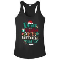 Dear Santa My Boyfriend Did It Funny Christmas Pajama Ladies PosiCharge Competitor Racerback Tank