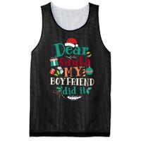 Dear Santa My Boyfriend Did It Funny Christmas Pajama Mesh Reversible Basketball Jersey Tank