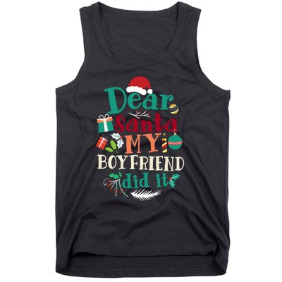 Dear Santa My Boyfriend Did It Funny Christmas Pajama Tank Top