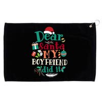 Dear Santa My Boyfriend Did It Funny Christmas Pajama Grommeted Golf Towel