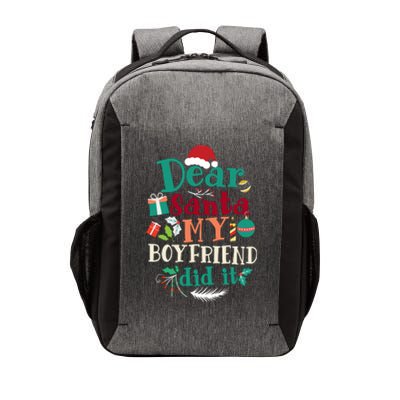 Dear Santa My Boyfriend Did It Funny Christmas Pajama Vector Backpack