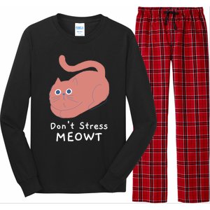 Dont Stress Meowt Funny Cat Lover Quote Pun Joke Graphic Gift Long Sleeve Pajama Set