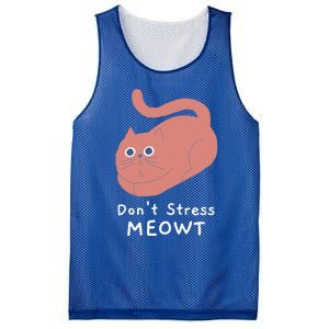 Dont Stress Meowt Funny Cat Lover Quote Pun Joke Graphic Gift Mesh Reversible Basketball Jersey Tank