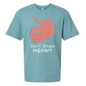 Dont Stress Meowt Funny Cat Lover Quote Pun Joke Graphic Gift Sueded Cloud Jersey T-Shirt