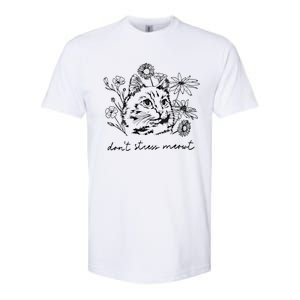 Dont Stress Meowt Cat At Peace Among Flowers Cute Gift Softstyle CVC T-Shirt