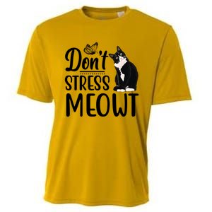 Dont Stress Meowt Cat Face Funny Jokes Sarcastic Sayings Gift Cooling Performance Crew T-Shirt