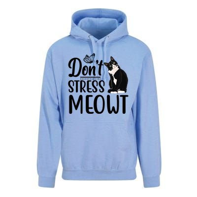 Dont Stress Meowt Cat Face Funny Jokes Sarcastic Sayings Gift Unisex Surf Hoodie