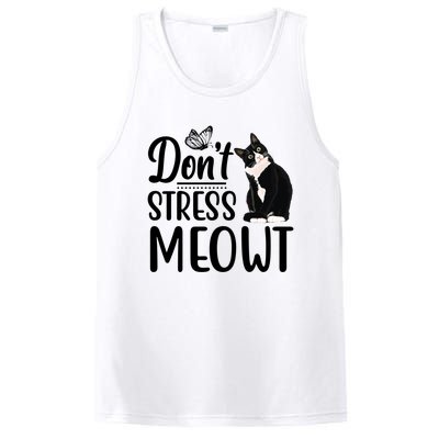 Dont Stress Meowt Cat Face Funny Jokes Sarcastic Sayings Gift PosiCharge Competitor Tank