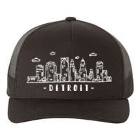 Detroit Skyline Michigan Vintage Yupoong Adult 5-Panel Trucker Hat