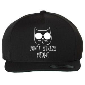 Dont Stress Meowt Humorous Unique Design Cute Gift Wool Snapback Cap