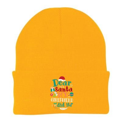 Dear Santa My Girlfriend Did It Funny Christmas Pajama Knit Cap Winter Beanie