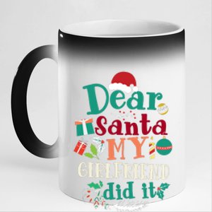 Dear Santa My Girlfriend Did It Funny Christmas Pajama 11oz Black Color Changing Mug