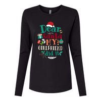 Dear Santa My Girlfriend Did It Funny Christmas Pajama Womens Cotton Relaxed Long Sleeve T-Shirt