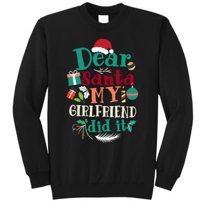 Dear Santa My Girlfriend Did It Funny Christmas Pajama Sweatshirt