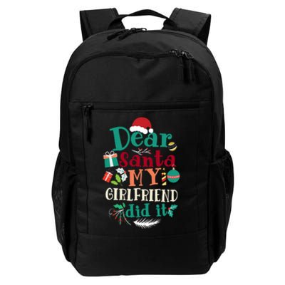 Dear Santa My Girlfriend Did It Funny Christmas Pajama Daily Commute Backpack