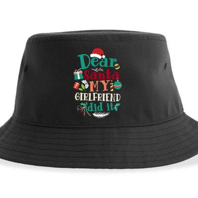 Dear Santa My Girlfriend Did It Funny Christmas Pajama Sustainable Bucket Hat