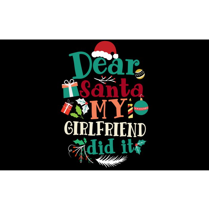 Dear Santa My Girlfriend Did It Funny Christmas Pajama Bumper Sticker