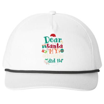 Dear Santa My Girlfriend Did It Funny Christmas Pajama Snapback Five-Panel Rope Hat