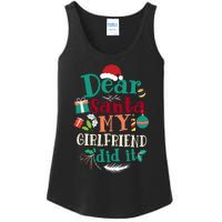 Dear Santa My Girlfriend Did It Funny Christmas Pajama Ladies Essential Tank