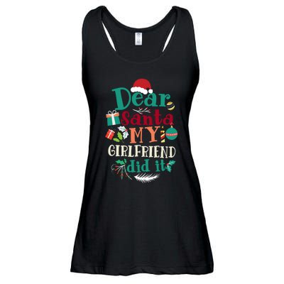 Dear Santa My Girlfriend Did It Funny Christmas Pajama Ladies Essential Flowy Tank