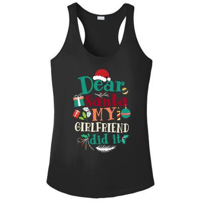 Dear Santa My Girlfriend Did It Funny Christmas Pajama Ladies PosiCharge Competitor Racerback Tank