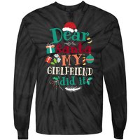 Dear Santa My Girlfriend Did It Funny Christmas Pajama Tie-Dye Long Sleeve Shirt