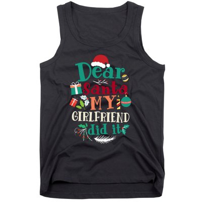 Dear Santa My Girlfriend Did It Funny Christmas Pajama Tank Top