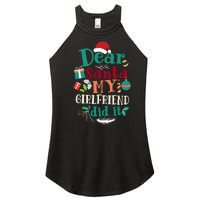 Dear Santa My Girlfriend Did It Funny Christmas Pajama Women's Perfect Tri Rocker Tank