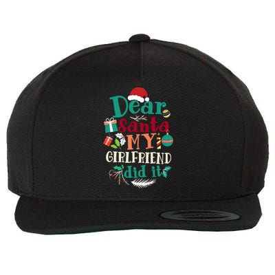 Dear Santa My Girlfriend Did It Funny Christmas Pajama Wool Snapback Cap