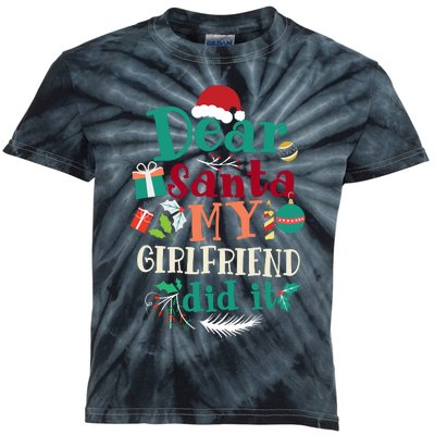 Dear Santa My Girlfriend Did It Funny Christmas Pajama Kids Tie-Dye T-Shirt