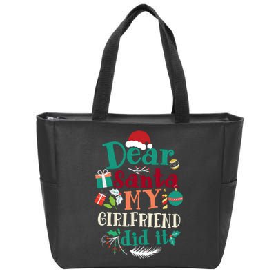 Dear Santa My Girlfriend Did It Funny Christmas Pajama Zip Tote Bag