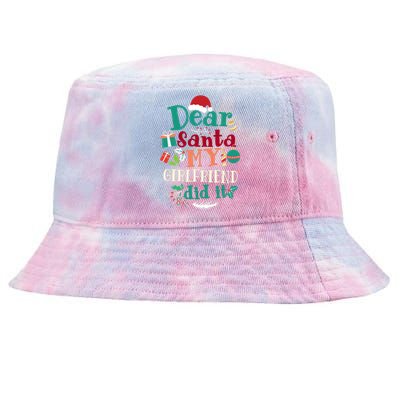 Dear Santa My Girlfriend Did It Funny Christmas Pajama Tie-Dyed Bucket Hat