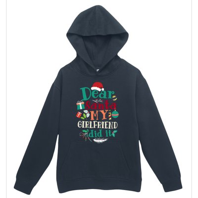 Dear Santa My Girlfriend Did It Funny Christmas Pajama Urban Pullover Hoodie