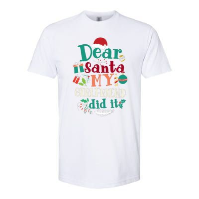 Dear Santa My Girlfriend Did It Funny Christmas Pajama Softstyle CVC T-Shirt