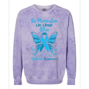 Diabetes Support November Blue Diabetes Awareness Colorblast Crewneck Sweatshirt