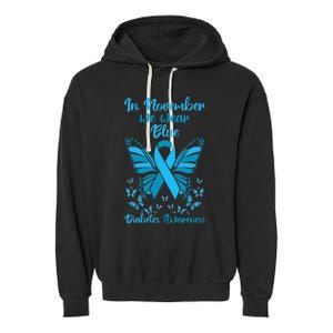 Diabetes Support November Blue Diabetes Awareness Garment-Dyed Fleece Hoodie