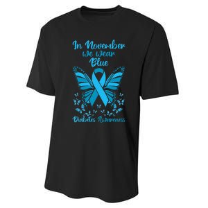 Diabetes Support November Blue Diabetes Awareness Performance Sprint T-Shirt