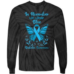 Diabetes Support November Blue Diabetes Awareness Tie-Dye Long Sleeve Shirt