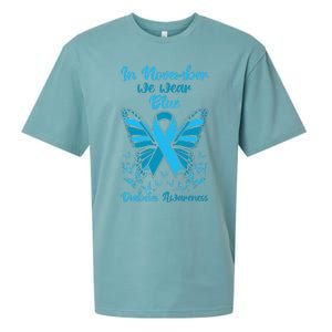 Diabetes Support November Blue Diabetes Awareness Sueded Cloud Jersey T-Shirt