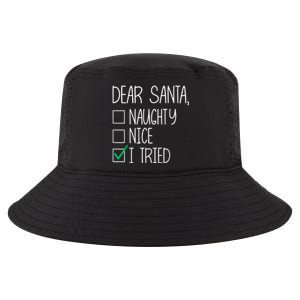 Dear Santa Nice Naughty I Tried Christmas List Xmas Santa Cool Comfort Performance Bucket Hat