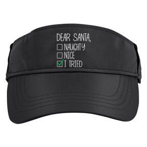 Dear Santa Nice Naughty I Tried Christmas List Xmas Santa Adult Drive Performance Visor