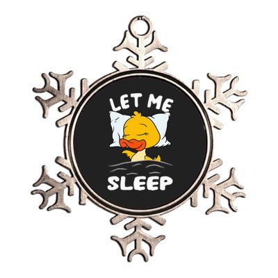 Duck Sleeping Need More Sleep Let Me Sleep Metallic Star Ornament