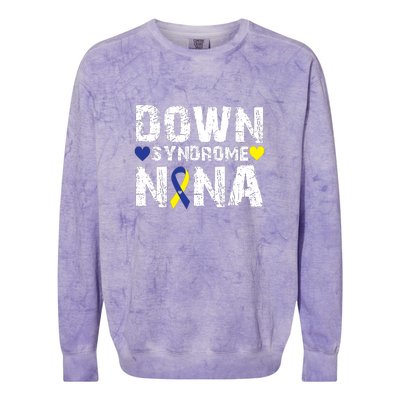 Down Syndrome Nana Family Matching For Down Syndrome Awareness Gift Colorblast Crewneck Sweatshirt