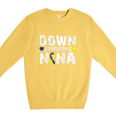 Down Syndrome Nana Family Matching For Down Syndrome Awareness Gift Premium Crewneck Sweatshirt