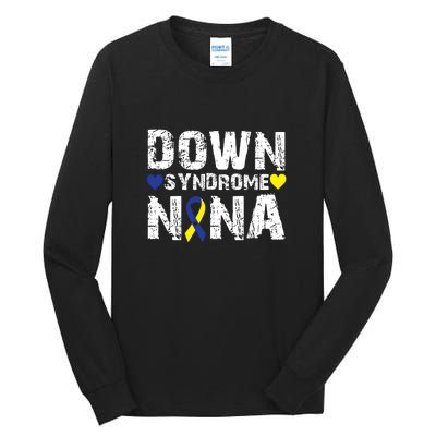 Down Syndrome Nana Family Matching For Down Syndrome Awareness Gift Tall Long Sleeve T-Shirt