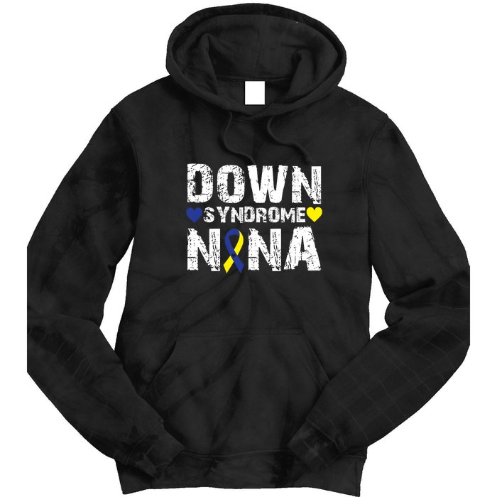 Down Syndrome Nana Family Matching For Down Syndrome Awareness Gift Tie Dye Hoodie