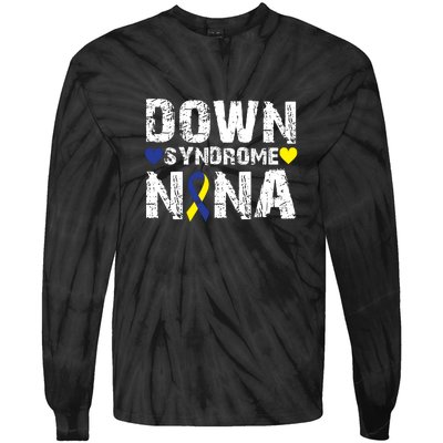 Down Syndrome Nana Family Matching For Down Syndrome Awareness Gift Tie-Dye Long Sleeve Shirt