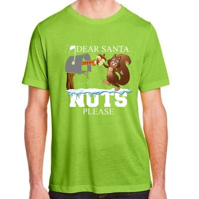 Dear Santa Nuts Please Christmas Squirrel Gift Adult ChromaSoft Performance T-Shirt