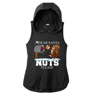 Dear Santa Nuts Please Christmas Squirrel Gift Ladies PosiCharge Tri-Blend Wicking Draft Hoodie Tank